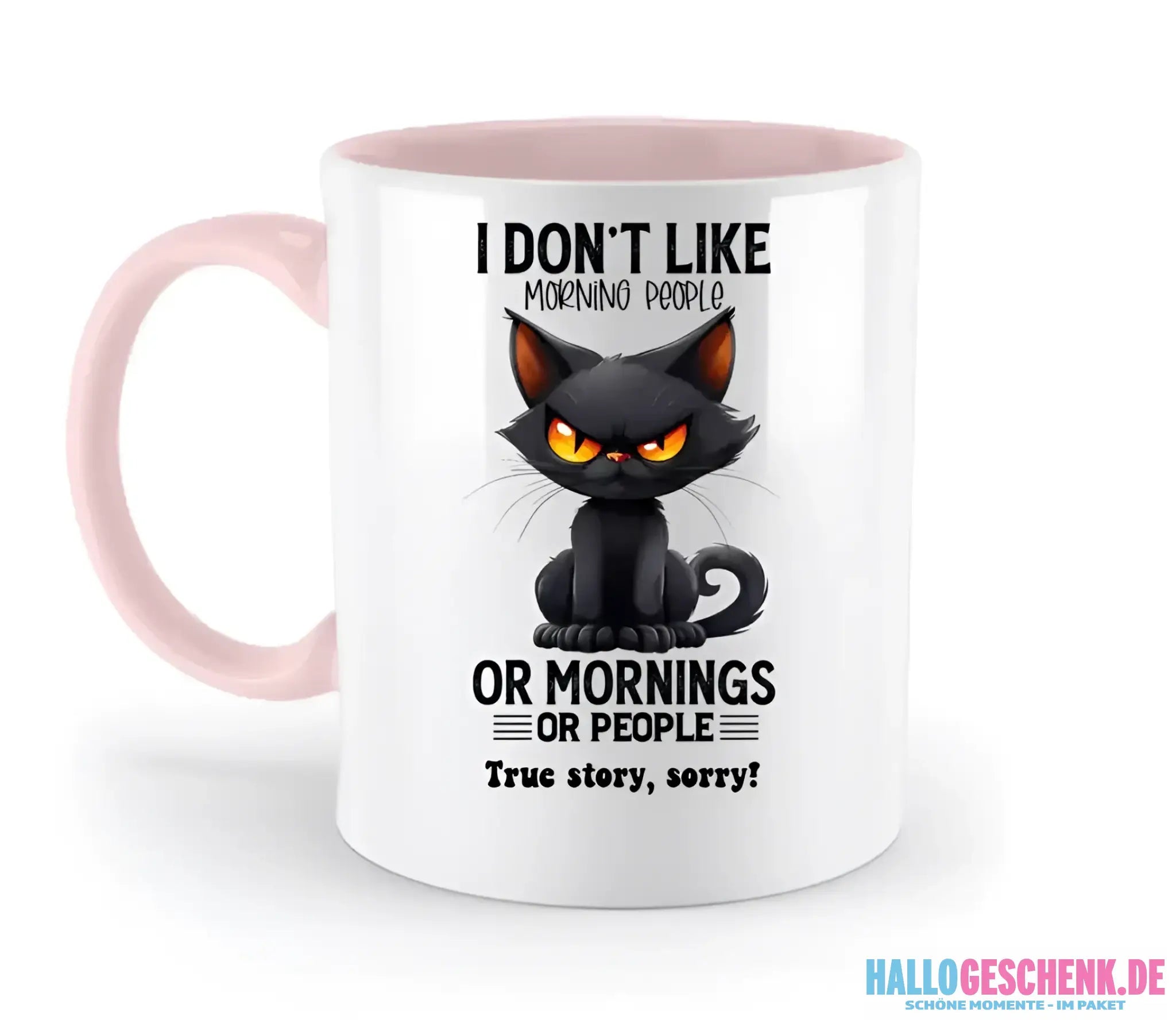 Morning people • Katze • zweifarbige Tasse • Exklusivdesign • personalisiert