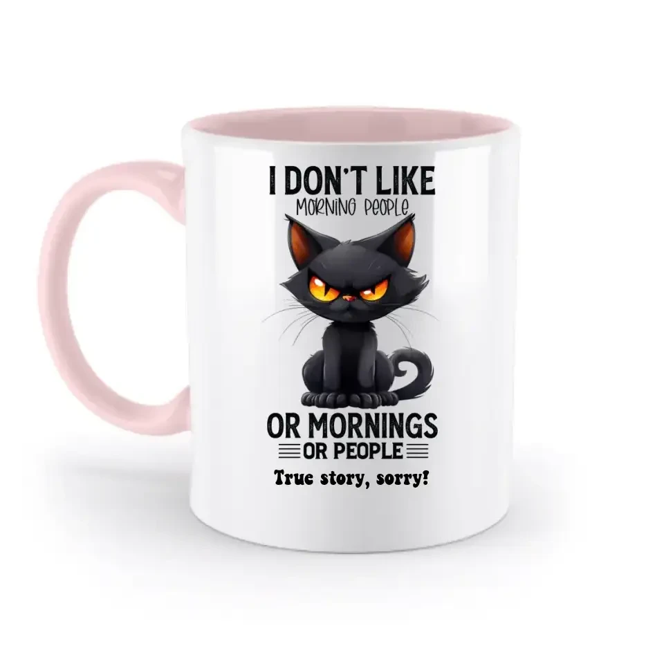 Morning people • Katze • zweifarbige Tasse • Exklusivdesign • personalisiert
