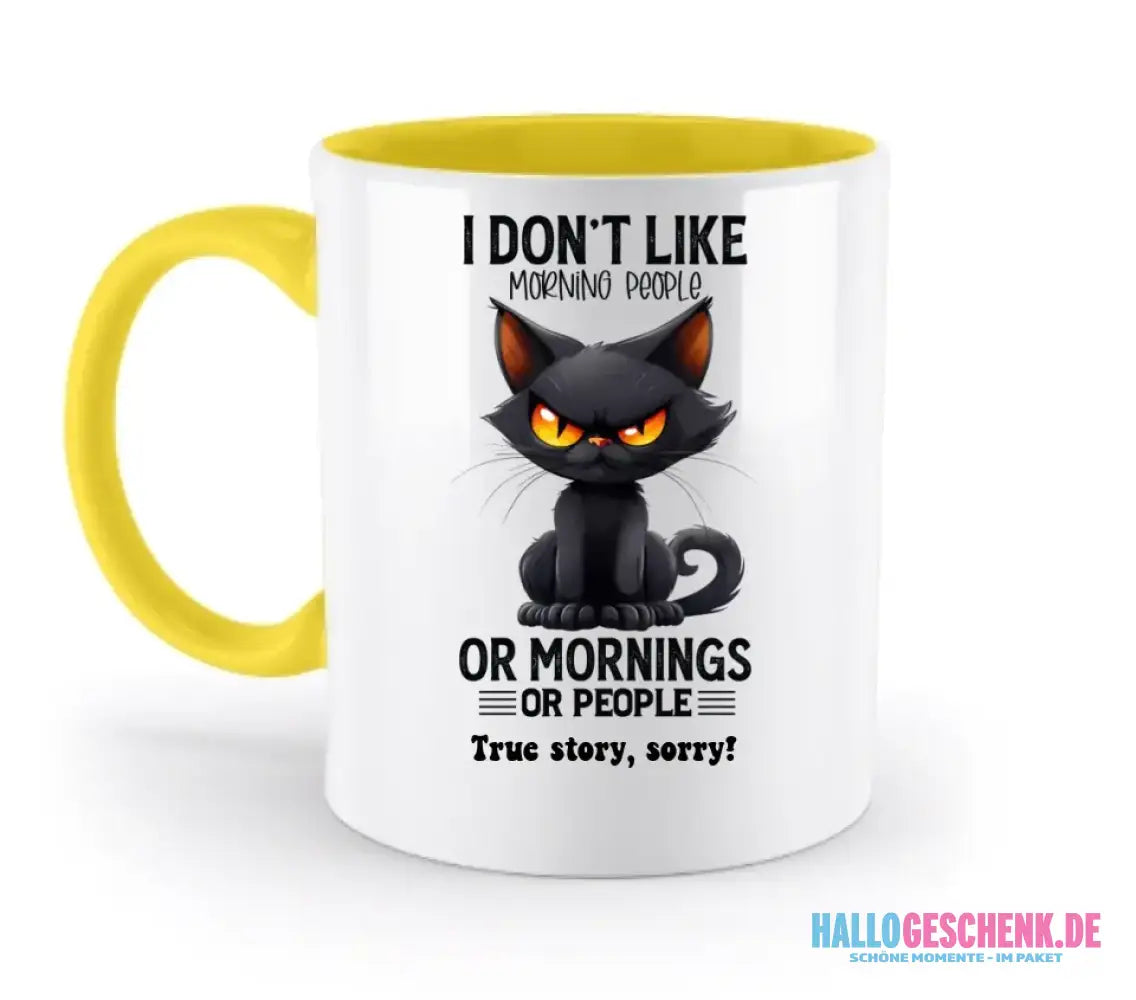 Morning people • Katze • zweifarbige Tasse • Exklusivdesign • personalisiert