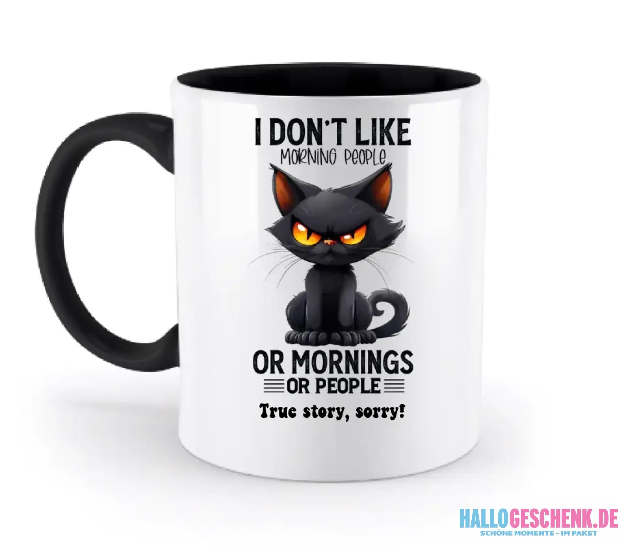 Morning people • Katze • zweifarbige Tasse • Exklusivdesign • personalisiert
