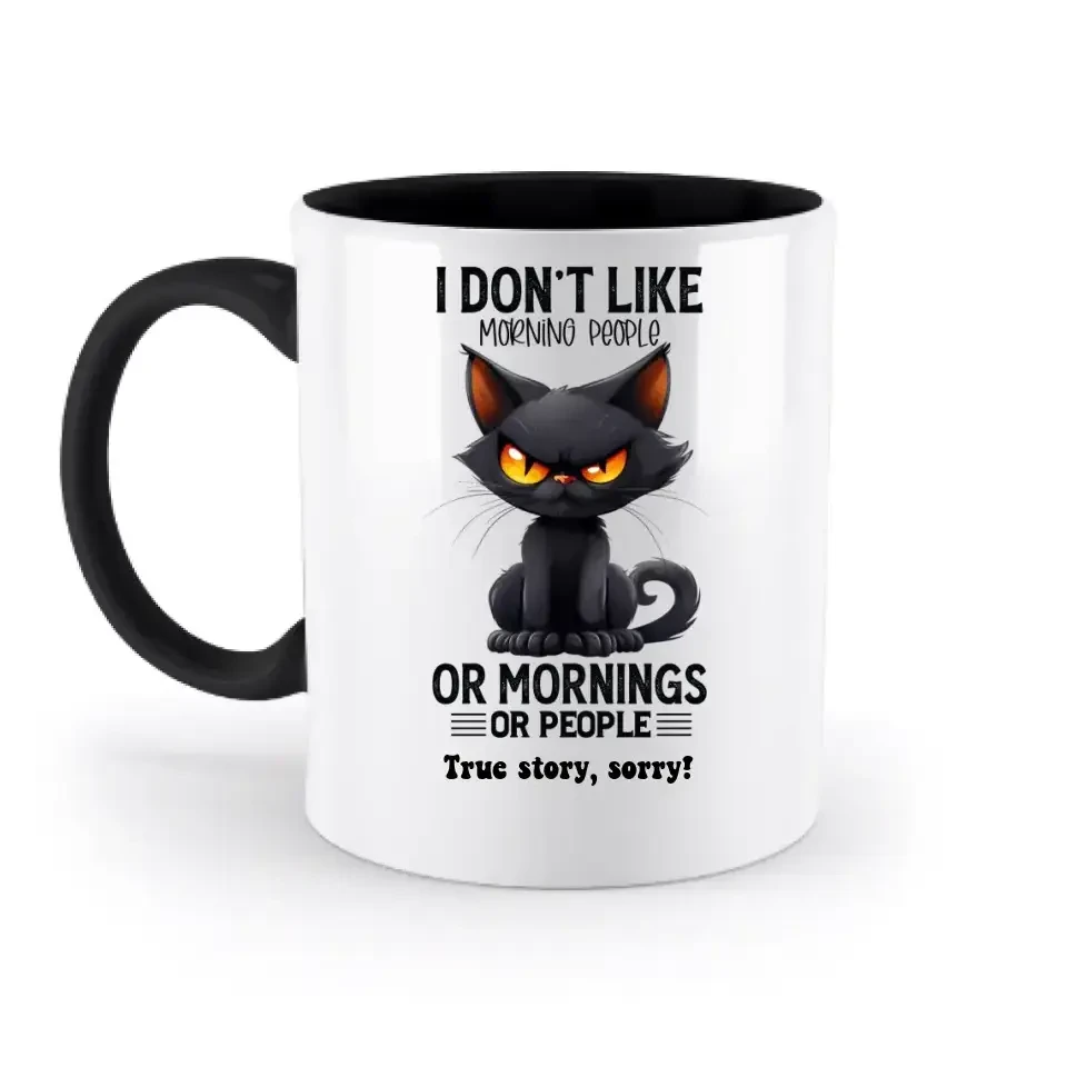 Morning people • Katze • zweifarbige Tasse • Exklusivdesign • personalisiert