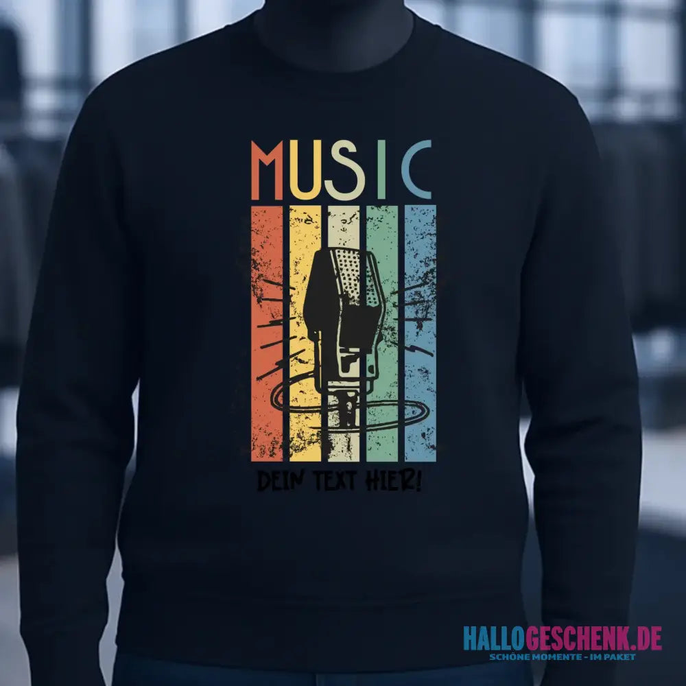 Music • Sing • Mic • Unisex Sweatshirt Bio-Baumwolle in 4 Farben XS-3XL • personalisiert