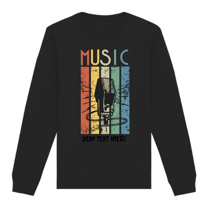Music • Sing • Mic • Unisex Sweatshirt Bio-Baumwolle in 4 Farben XS-3XL • personalisiert