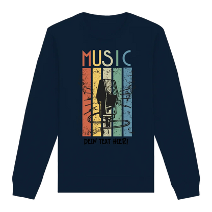Music • Sing • Mic • Unisex Sweatshirt Bio-Baumwolle in 4 Farben XS-3XL • personalisiert