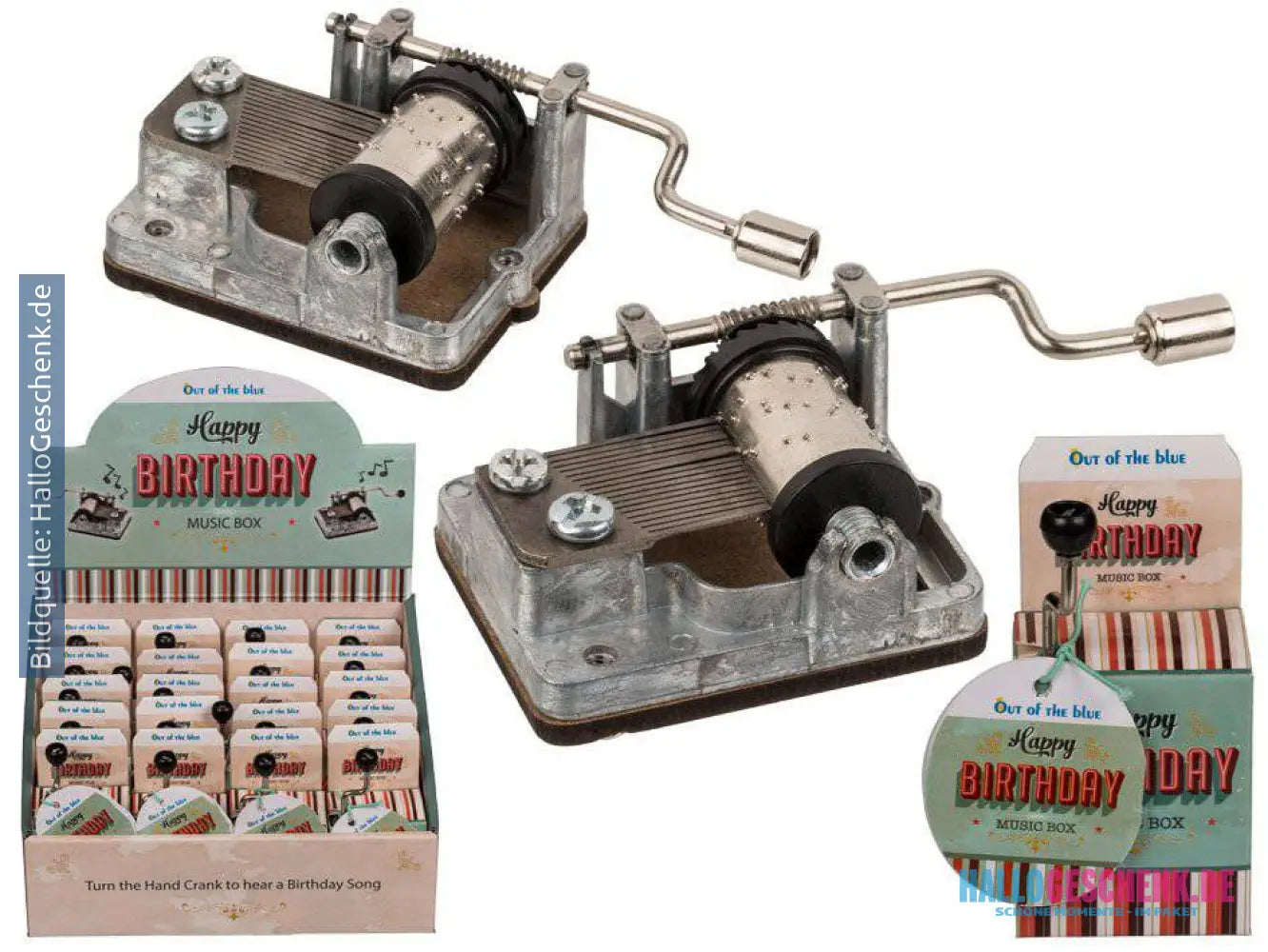 Musikbox zum Geburtstag • Happy Birthday • ca. 4 x 5 cm Spieluhr