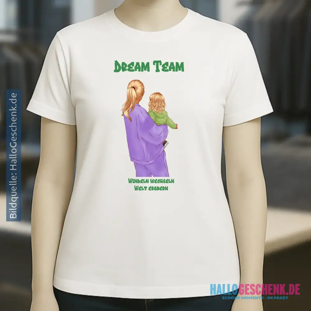 Mutter & Baby Designer personalisierbar - Ladies Premium T-Shirt XS-2XL aus Bio-Baumwolle für Damen