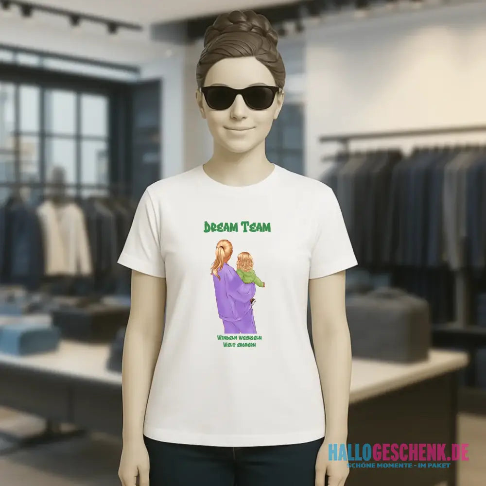 Mutter & Baby Designer personalisierbar - Ladies Premium T-Shirt XS-2XL aus Bio-Baumwolle für Damen