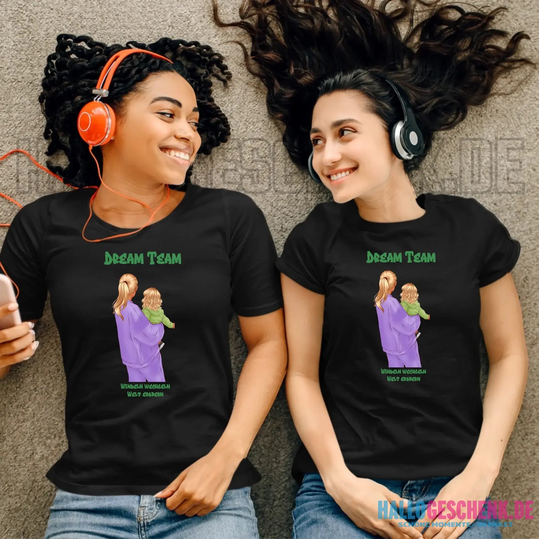 Mutter & Baby Designer personalisierbar - Ladies Premium T-Shirt XS-2XL aus Bio-Baumwolle für Damen