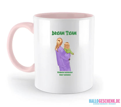 Mutter & Baby Designer, personalisierbar: Zweifarbige Tasse 330ml mit farbigem Innendruck