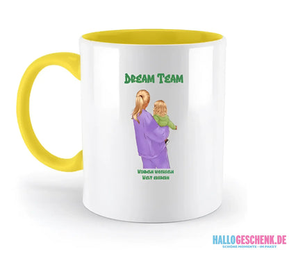 Mutter & Baby Designer, personalisierbar: Zweifarbige Tasse 330ml mit farbigem Innendruck