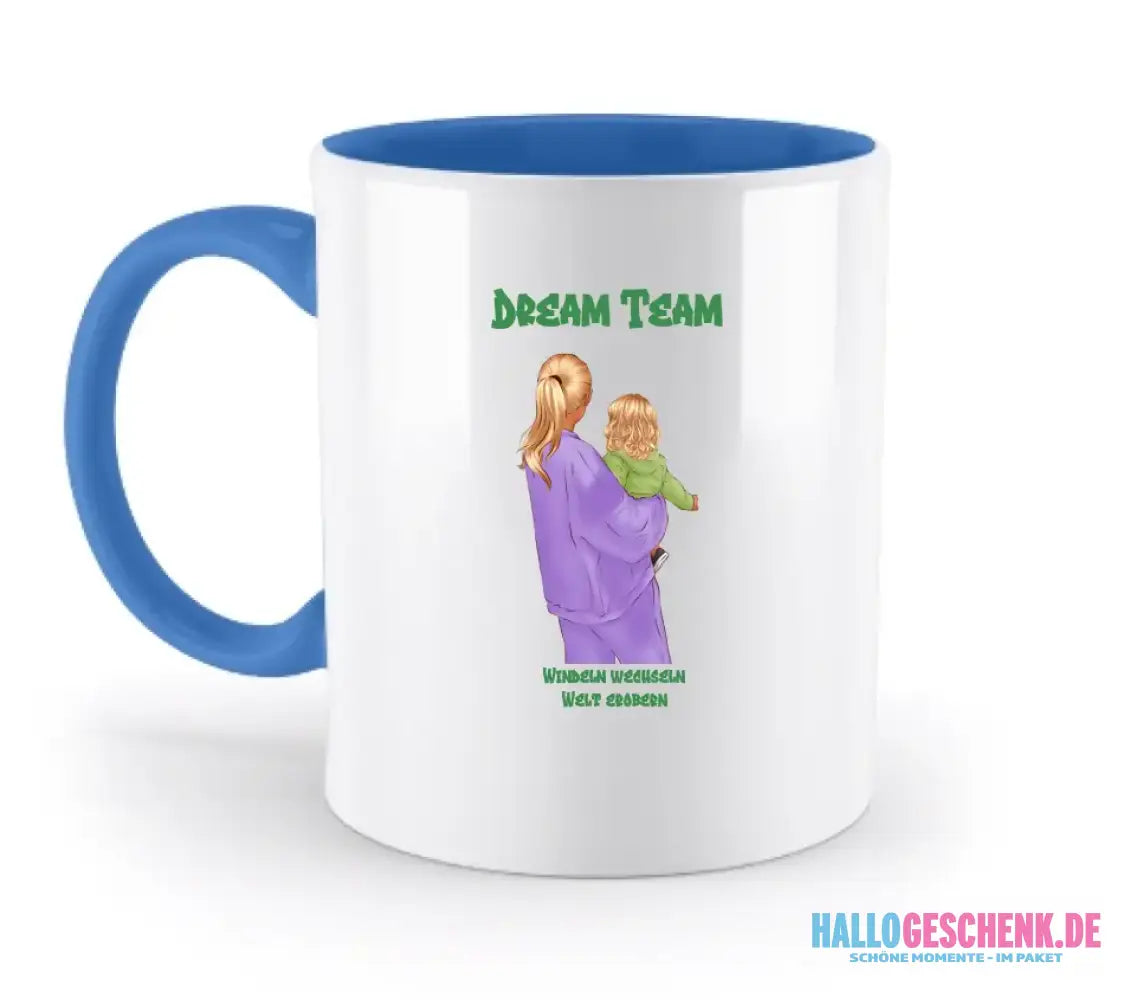 Mutter & Baby Designer, personalisierbar: Zweifarbige Tasse 330ml mit farbigem Innendruck