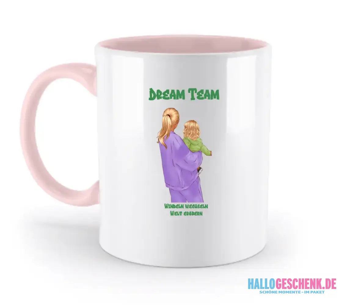 Mutter & Baby Designer, personalisierbar: Zweifarbige Tasse 330ml mit farbigem Innendruck