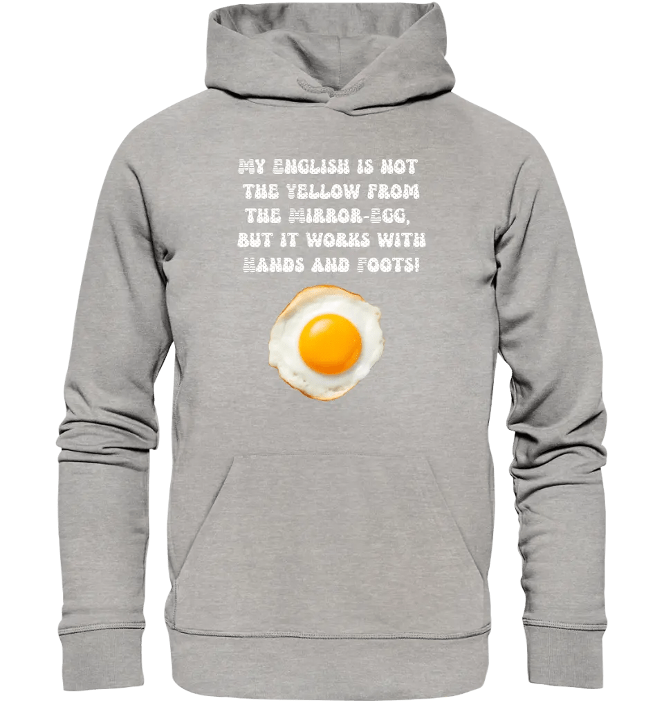 My English & the egg • Unisex Premium Hoodie XS - 5XL aus Bio - Baumwolle für Damen & Herren • Exklusivdesign • personalisiert - HalloGeschenk.de