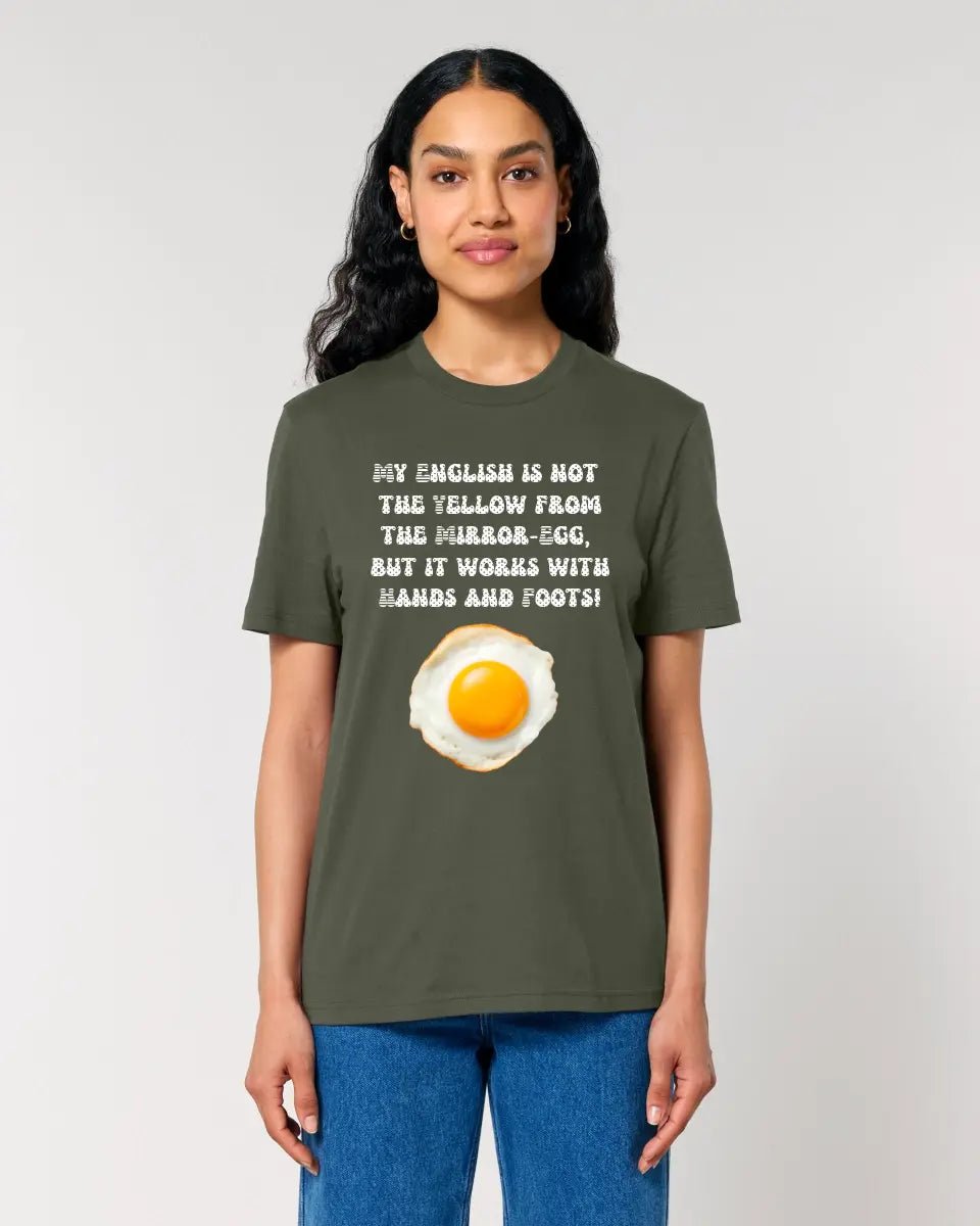My English & the egg • Unisex Premium T - Shirt XS - 5XL aus Bio - Baumwolle für Damen & Herren • Exklusivdesign • personalisiert - HalloGeschenk.de