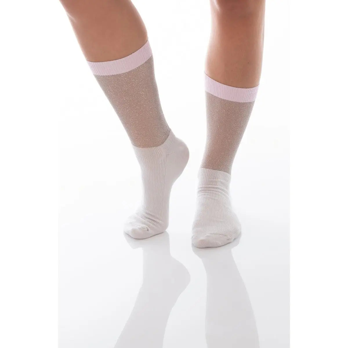 Natalia 2.0 - Silber/Rosa - Socken