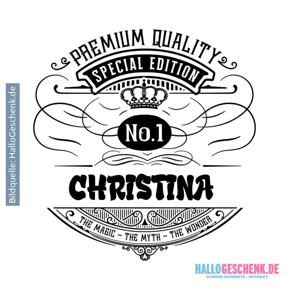 No.1 + Wunschname - STICKER 20x20 cm (Aufkleber) - White / OneSize / ausgestanzter Sticker 20x20 cm (Aufkleber)