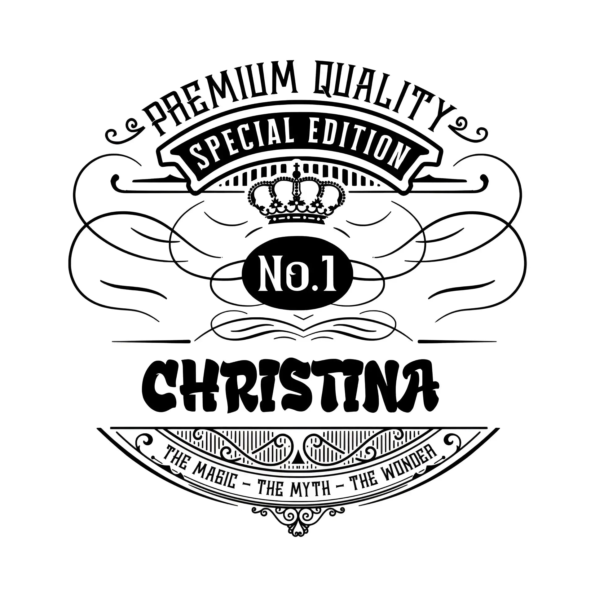 No.1 + Wunschname - STICKER 20x20 cm (Aufkleber) - White / OneSize / ausgestanzter Sticker 20x20 cm (Aufkleber)