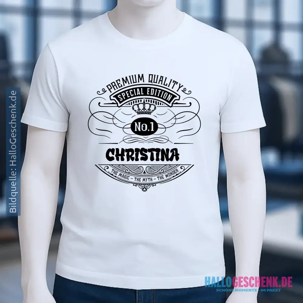No.1 + Wunschname - Unisex Premium T-Shirt XS-5XL aus Bio-Baumwolle für Damen & Herren