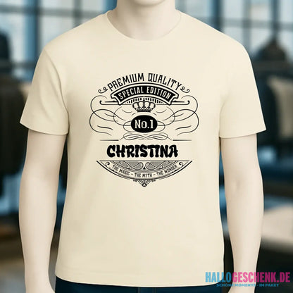 No.1 + Wunschname - Unisex Premium T-Shirt XS-5XL aus Bio-Baumwolle für Damen & Herren