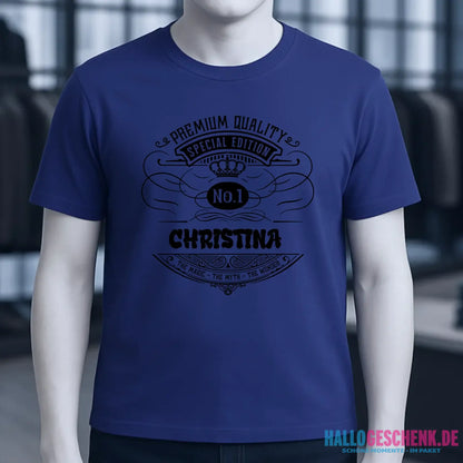 No.1 + Wunschname - Unisex Premium T-Shirt XS-5XL aus Bio-Baumwolle für Damen & Herren