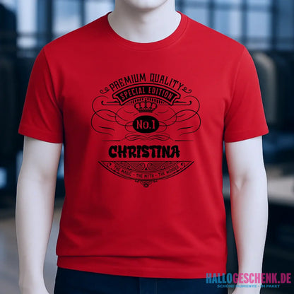 No.1 + Wunschname - Unisex Premium T-Shirt XS-5XL aus Bio-Baumwolle für Damen & Herren