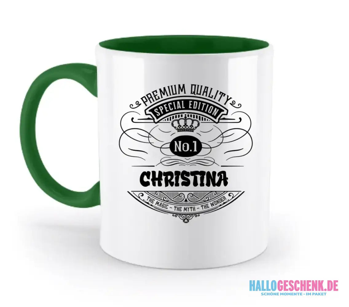 No.1 + Wunschname - zweifarbige Tasse