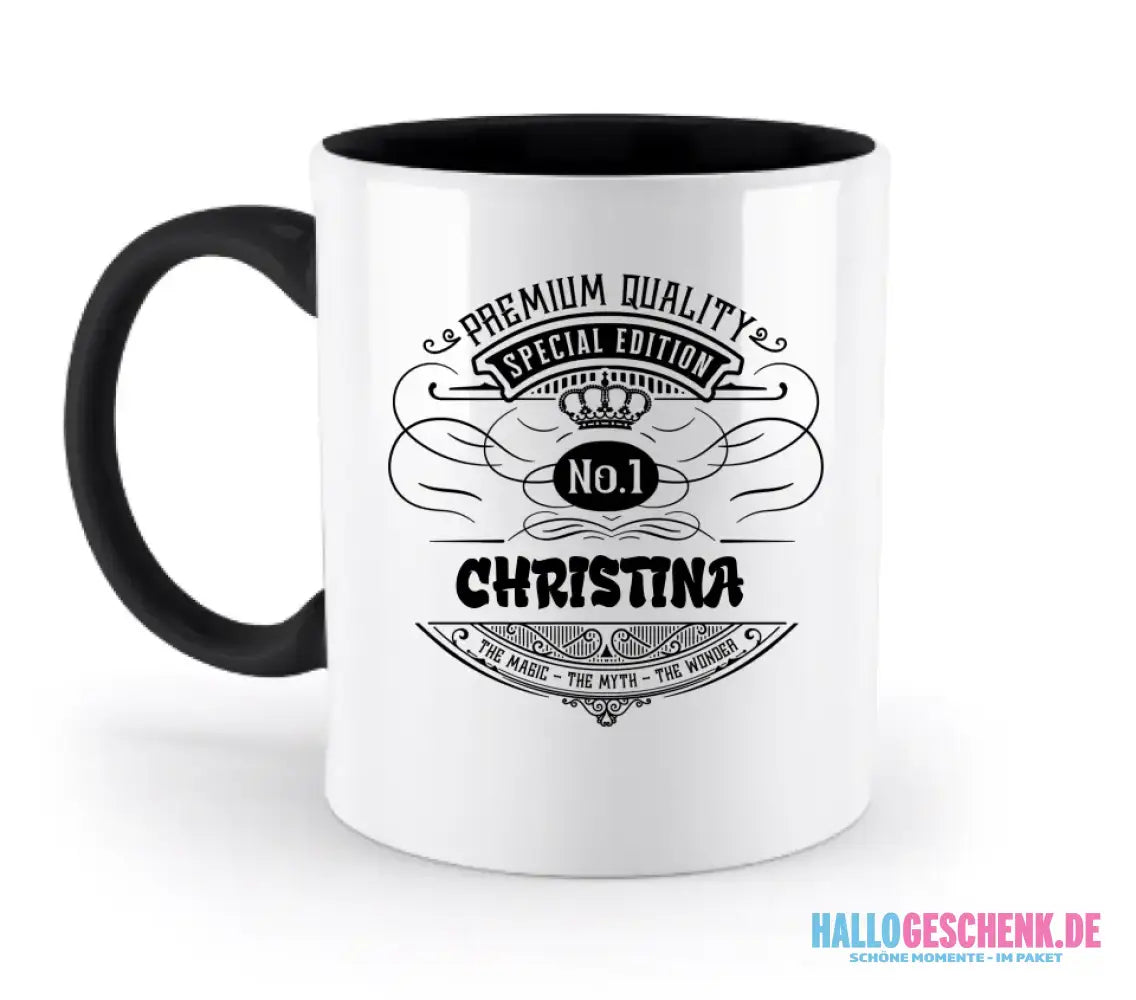 No.1 + Wunschname - zweifarbige Tasse