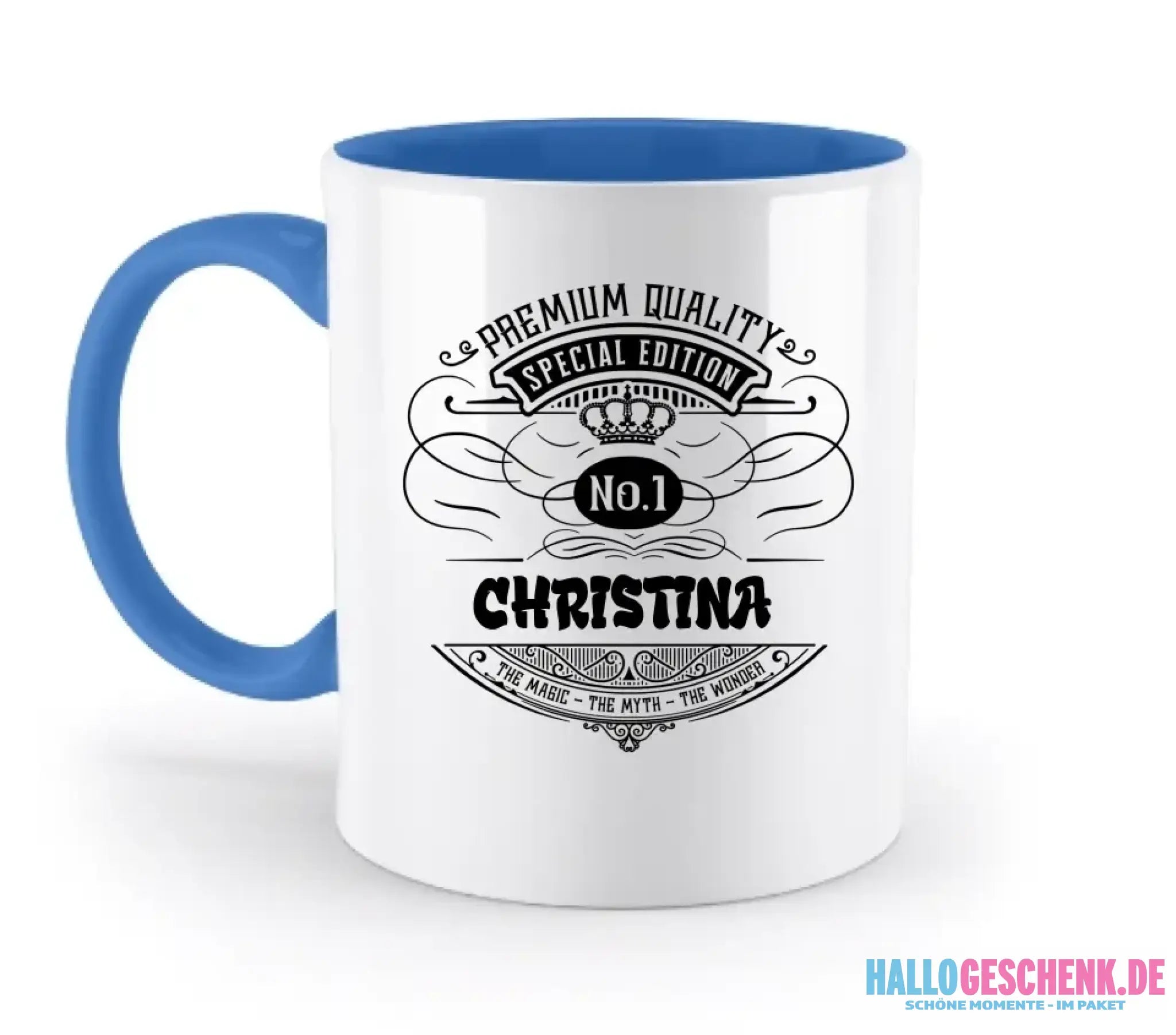 No.1 + Wunschname - zweifarbige Tasse