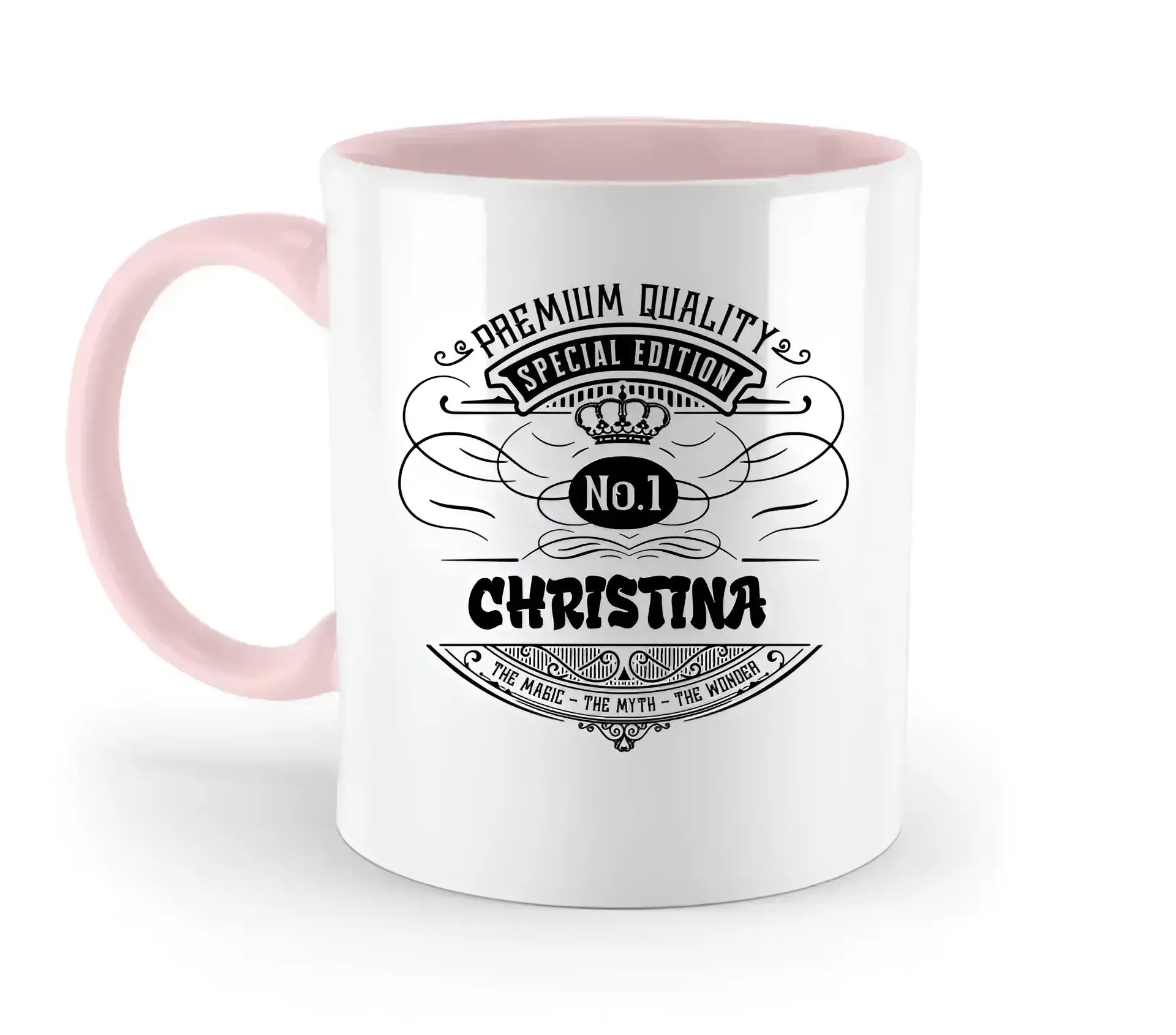 No.1 + Wunschname - zweifarbige Tasse