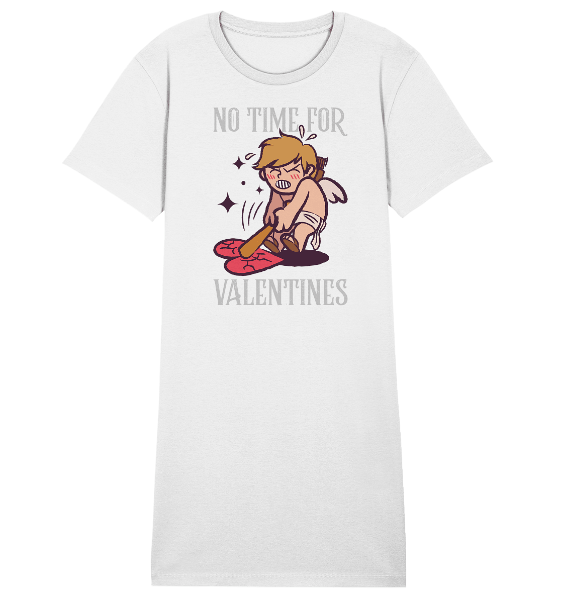 No time for Valentines - Ladies Organic Shirt Dress - HalloGeschenk.de