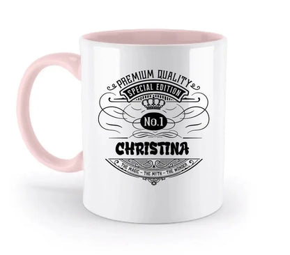 No.1 + Wunschname - zweifarbige Tasse - HalloGeschenk.de