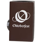 Braune kartonverpackung mit weißem stilisiertem logo und oktoberfest schriftzug für bert bayer quetschfigur
