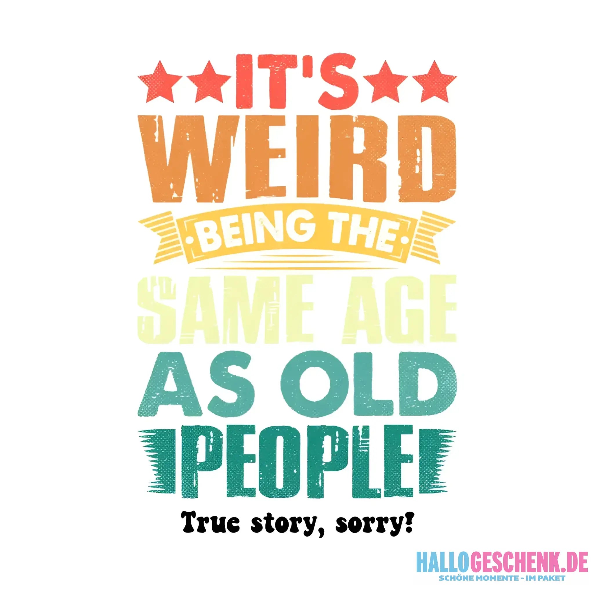 Old people • STICKER 20x20 cm (Aufkleber) • personalisiert - White / OneSize / ausgestanzter Sticker 20x20 cm