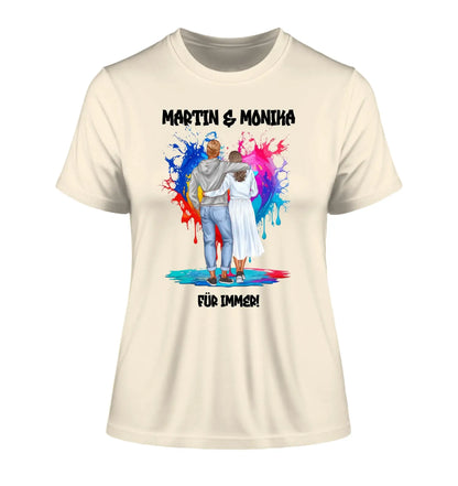 Paar-Design: Fashion Couple (personalisierbare Figuren) - Damen T-Shirt (Fitted) • Bio / Natural / 2XL