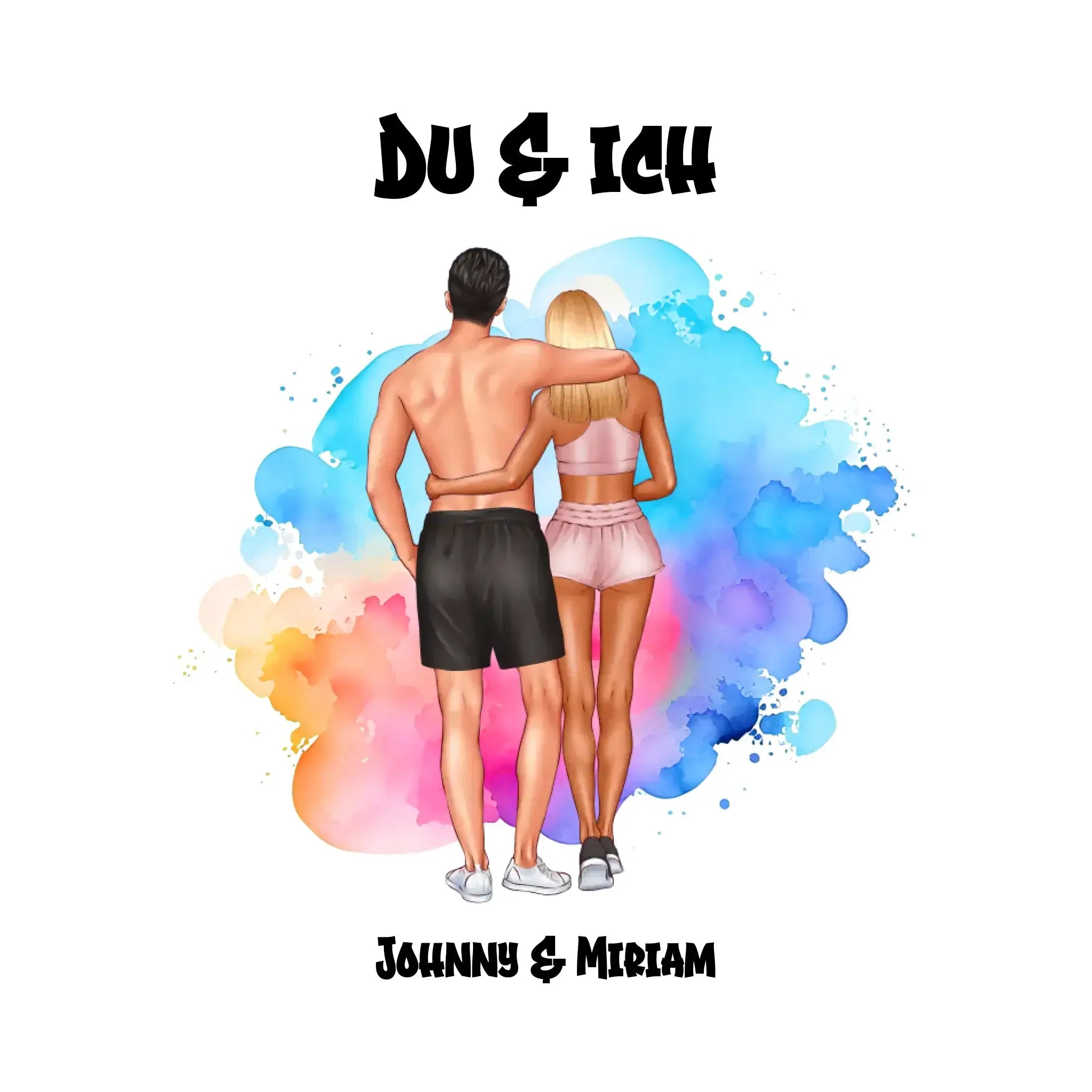 Paar-Design: Fitness Couple (personalisierbare Figuren) - Sticker 20x20 cm (ausgestanzt) / White / OneSize