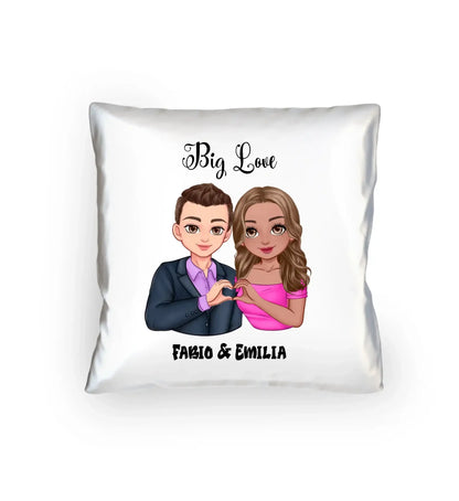 Paar-Design: Sweet Couple (personalisierbare Figuren) - Kissen 40x40 cm / White / 40cm-x-40cm - personalisierbare