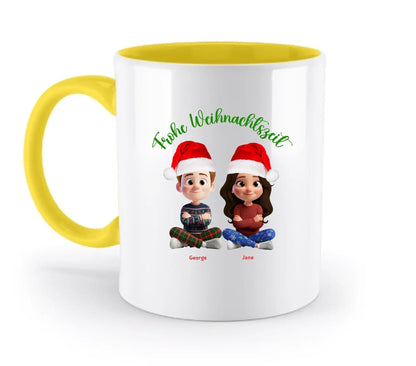 Paar-Design: Weihnachtspaar • 5 Motive mit Geschlechtswahl verfügbar (personalisierbare Figuren) - Zweifarbige Tasse