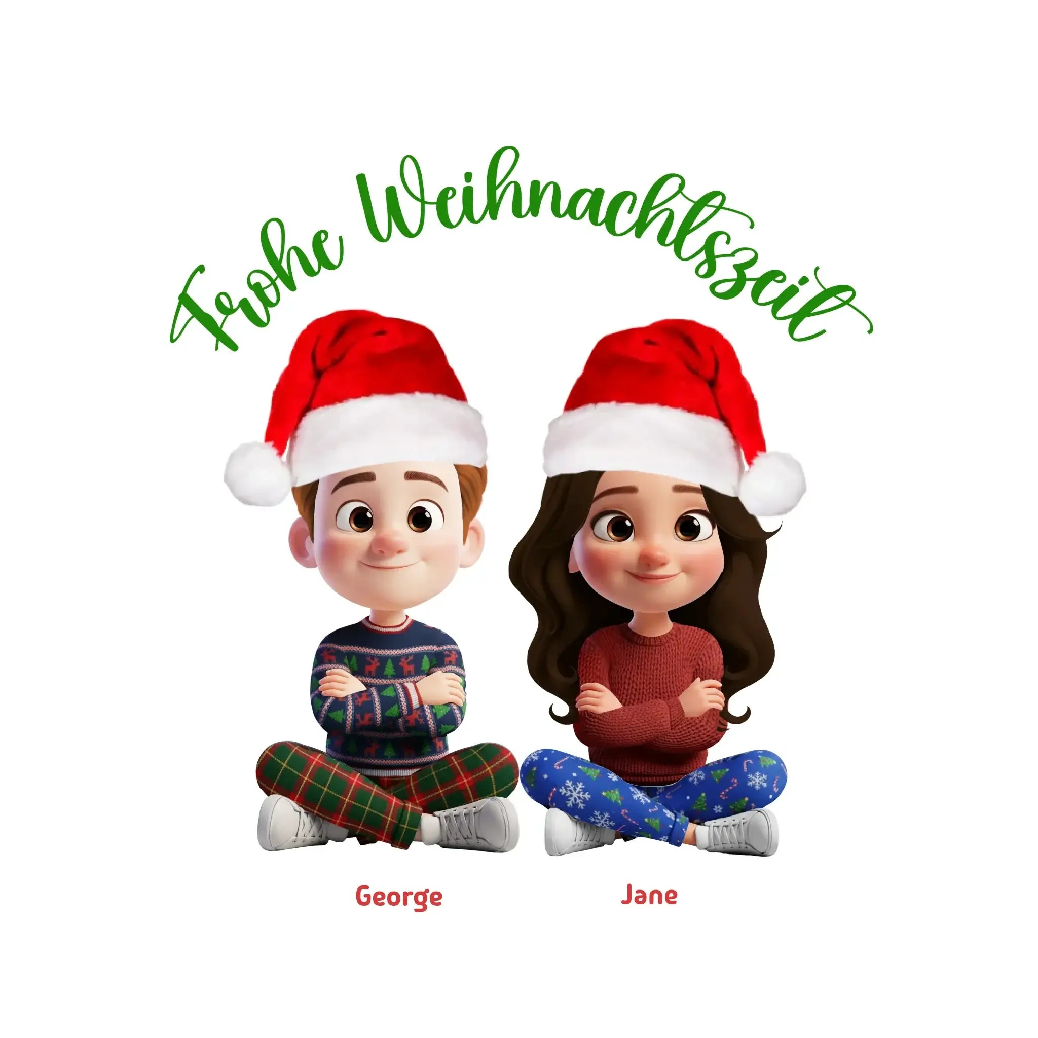Paar-Design: Weihnachtspaar • 5 Motive mit Geschlechtswahl verfügbar (personalisierbare Figuren) - Sticker 20x20 cm