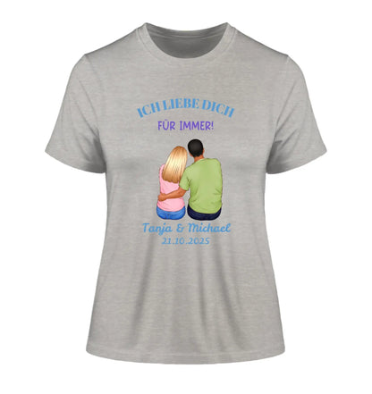 Paar-Designer (2 personalisierbare Figuren) - Damen T-Shirt (Fitted) • Bio / Heather Grey / 2XL - personalisierbare