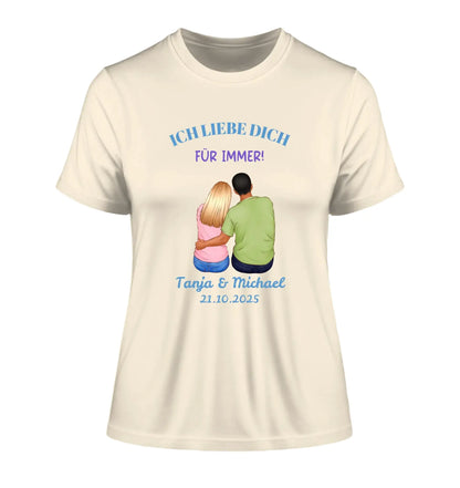 Paar-Designer (2 personalisierbare Figuren) - Damen T-Shirt (Fitted) • Bio / Natural / 2XL - personalisierbare Figuren