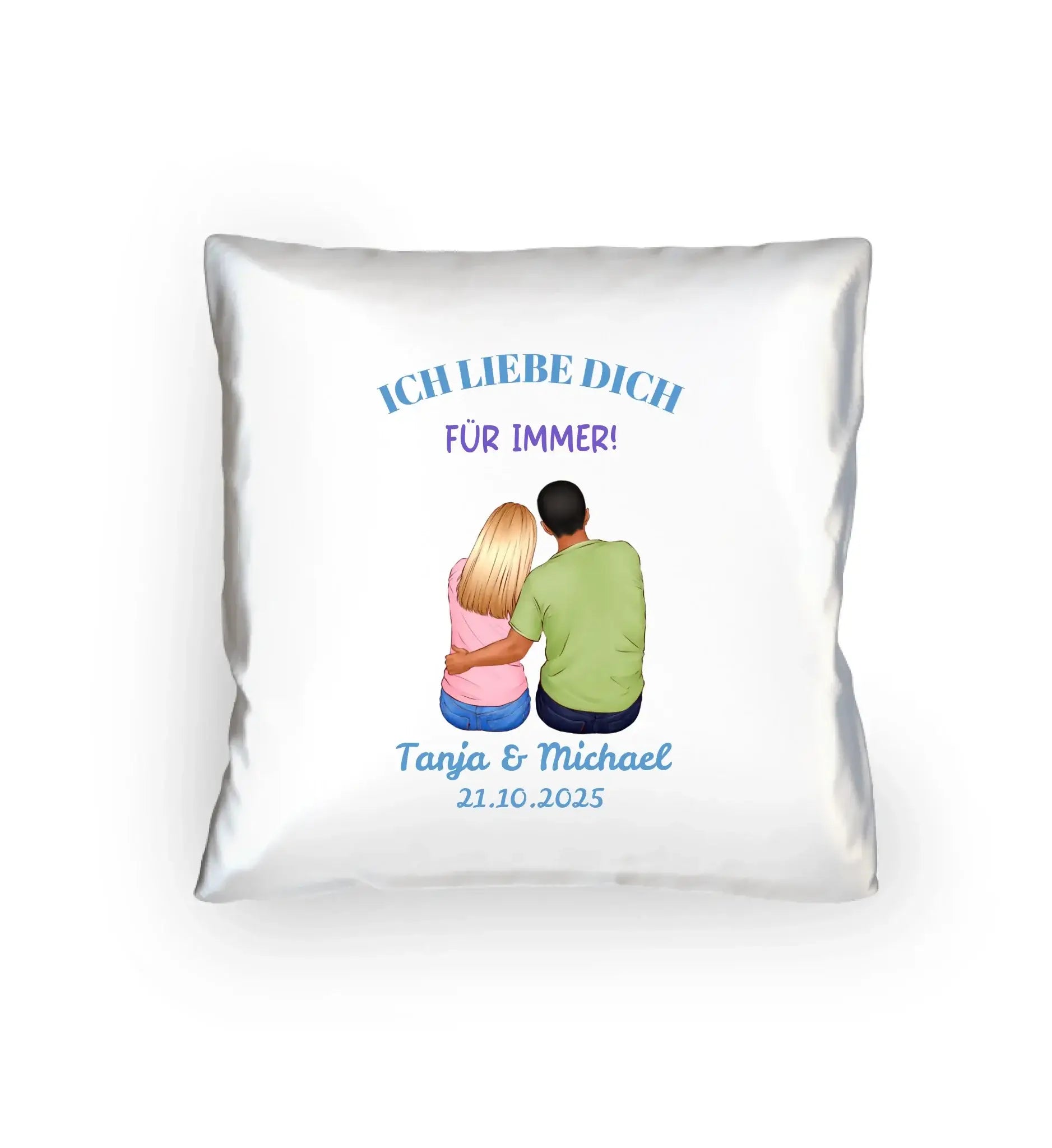 Paar-Designer (2 personalisierbare Figuren) - Kissen 40x40 cm / White / 40cm-x-40cm - personalisierbare Figuren
