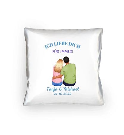 Paar-Designer (2 personalisierbare Figuren) - Kissen 40x40 cm / White / 40cm-x-40cm - personalisierbare Figuren