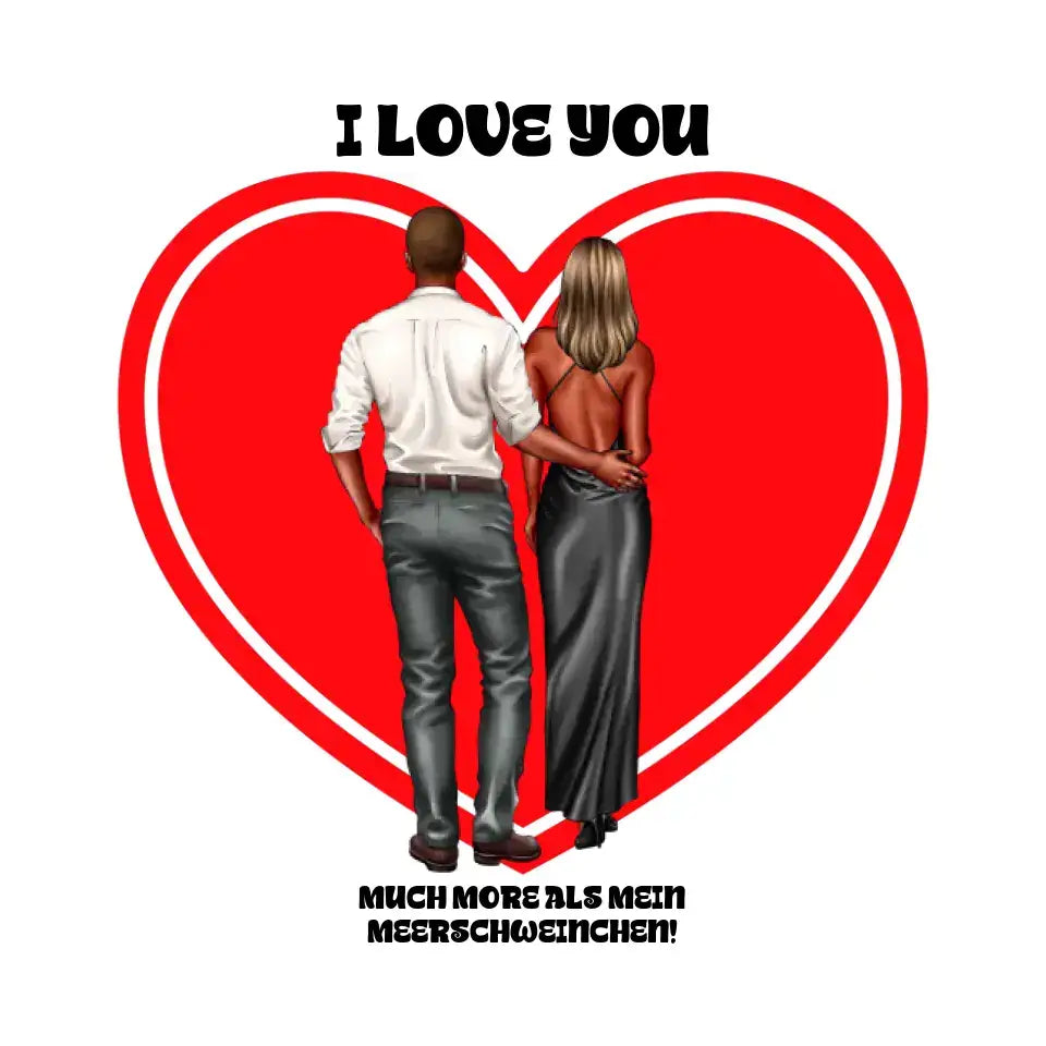 Paar Designer: Abendlook Couple - Aufkleber 20x20 cm (Sticker) - White / OneSize / ausgestanzter Sticker 20x20 cm