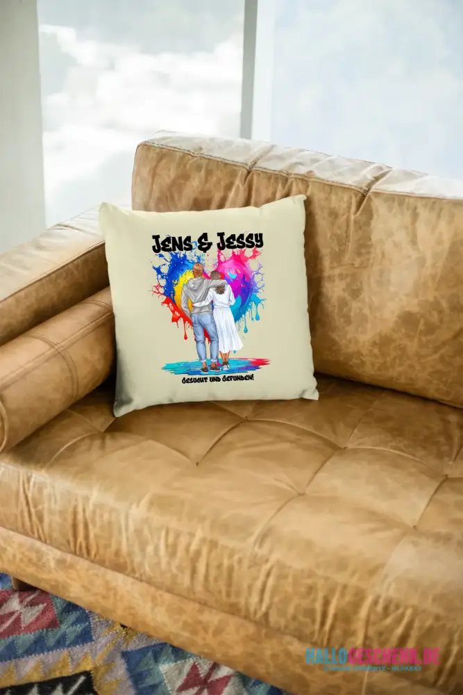 Paar Designer Fashion-Look, personalisierbar: Kissen 40x40 cm