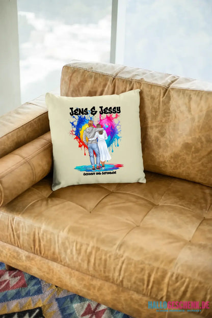 Paar Designer Fashion-Look, personalisierbar: Kissen 40x40 cm