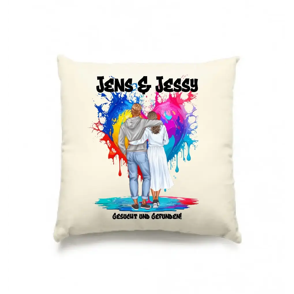Paar Designer Fashion-Look, personalisierbar: Kissen 40x40 cm