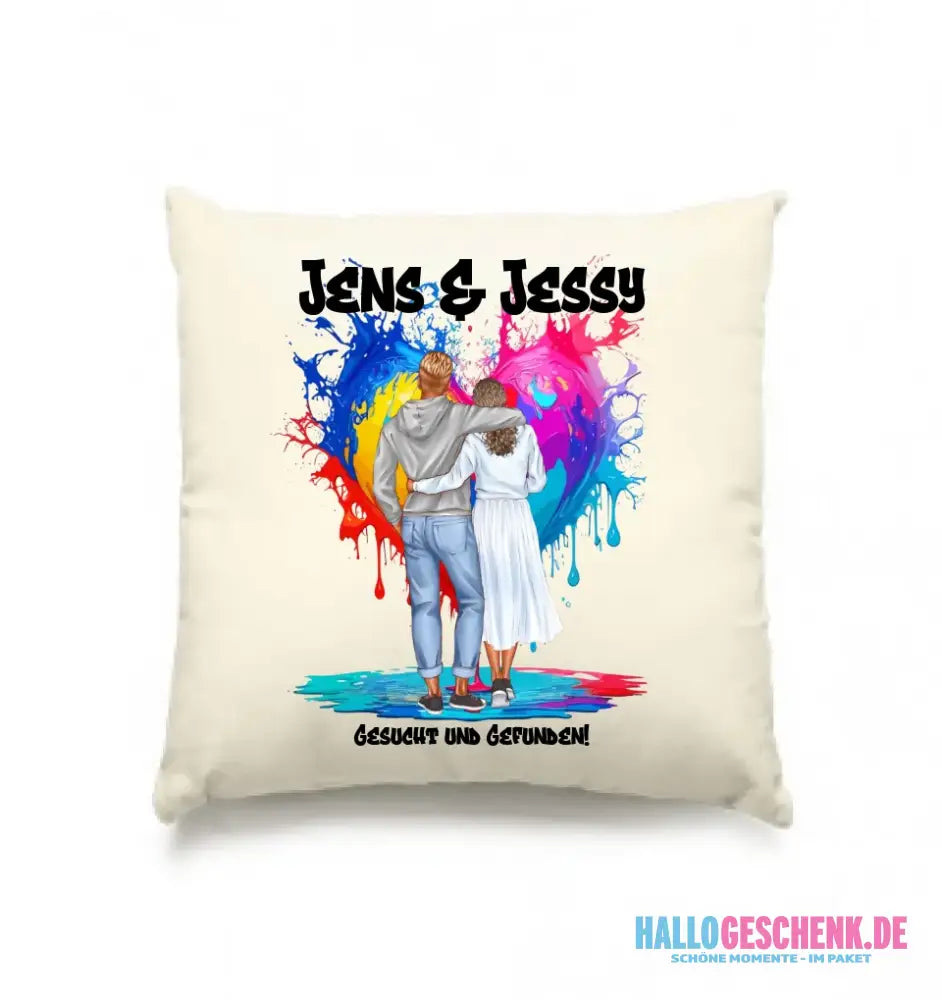 Paar Designer Fashion-Look, personalisierbar: Kissen 40x40 cm