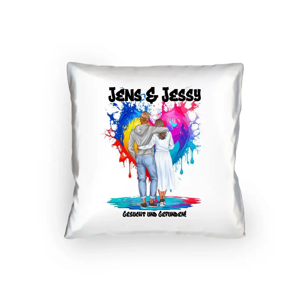 Paar Designer Fashion-Look, personalisierbar: Kissen 40x40 cm