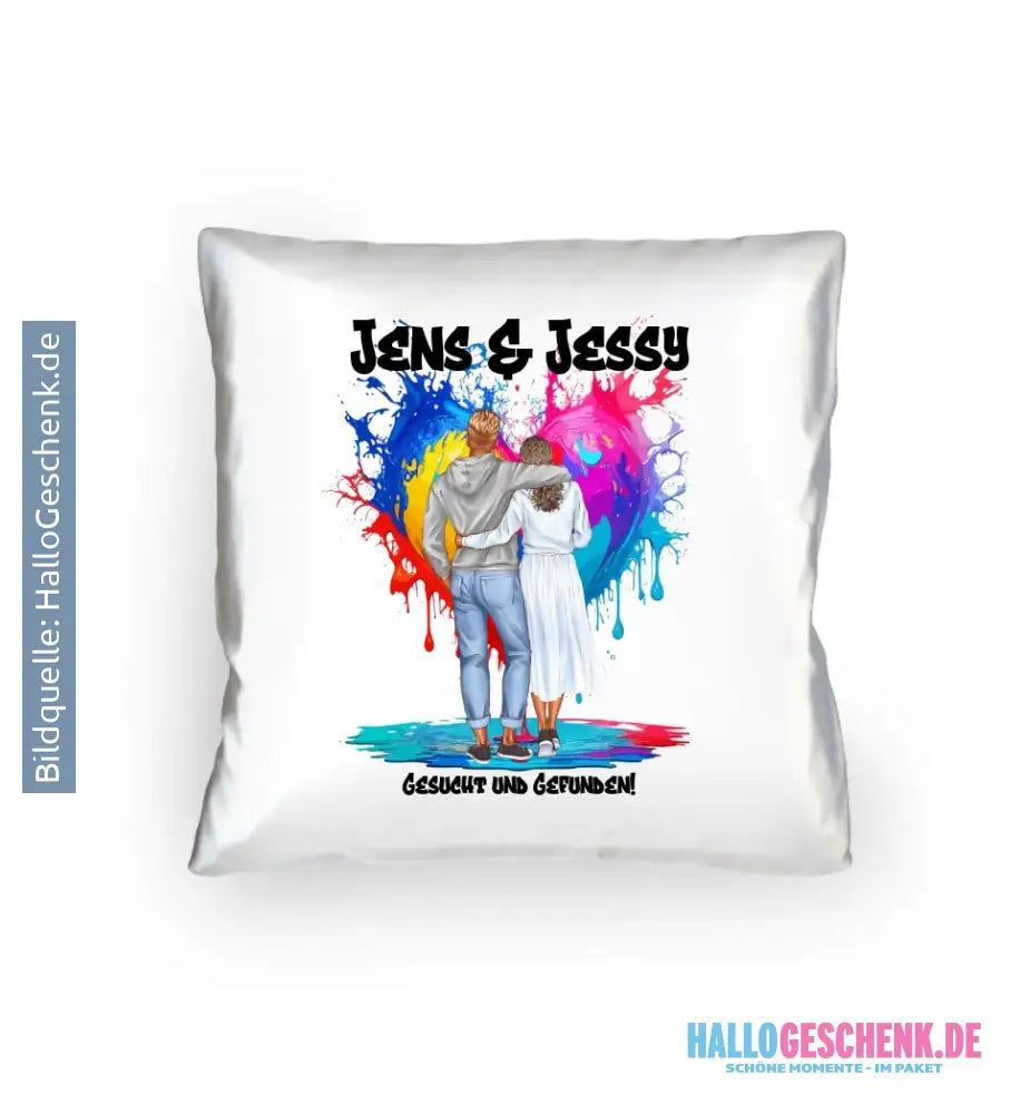 Paar Designer Fashion-Look, personalisierbar: Kissen 40x40 cm