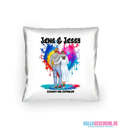 Paar Designer Fashion-Look, personalisierbar: Kissen 40x40 cm